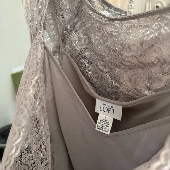 Ann Taylor Loft Silver Lace Top - Picture 5 of 8
